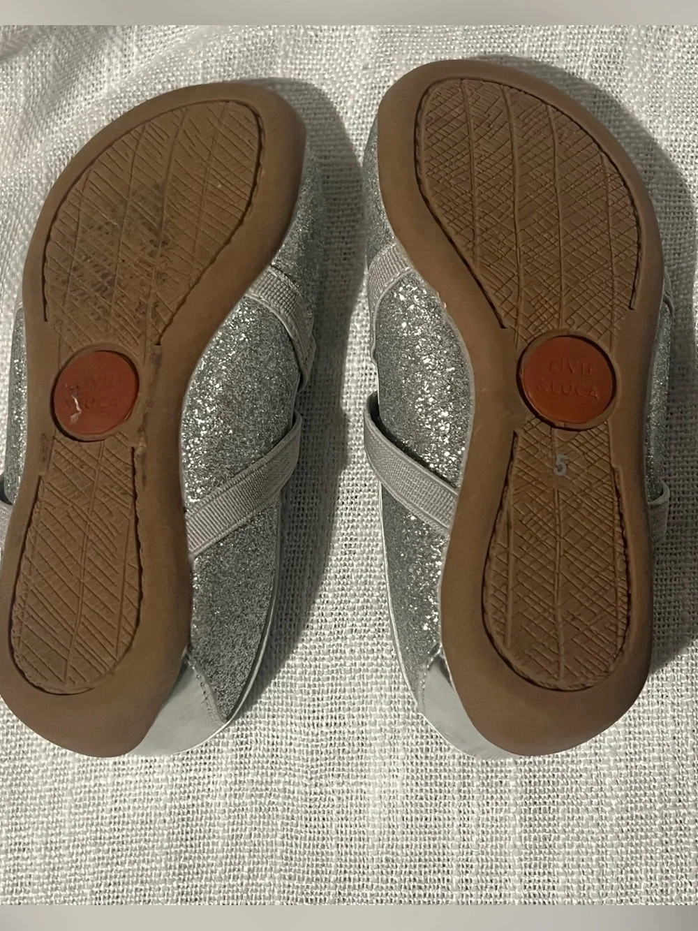 Livie & Luca Silver Glitter Cross-Strap Mary Janes